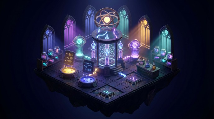 Diarama Science Lab Free Mystical Laboratory Diorama Image - Isometric, Diorama, Laboratory ...