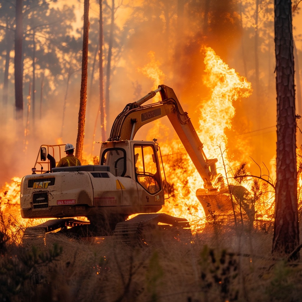 Free Wildfire Combat Operation Image - Wildfire, Excavator, Flames ...