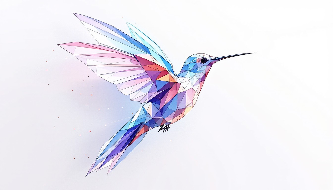 Hummingbird Geometry Free Geometric Hummingbird Dancing Image - Geometric, Hummingbird ...