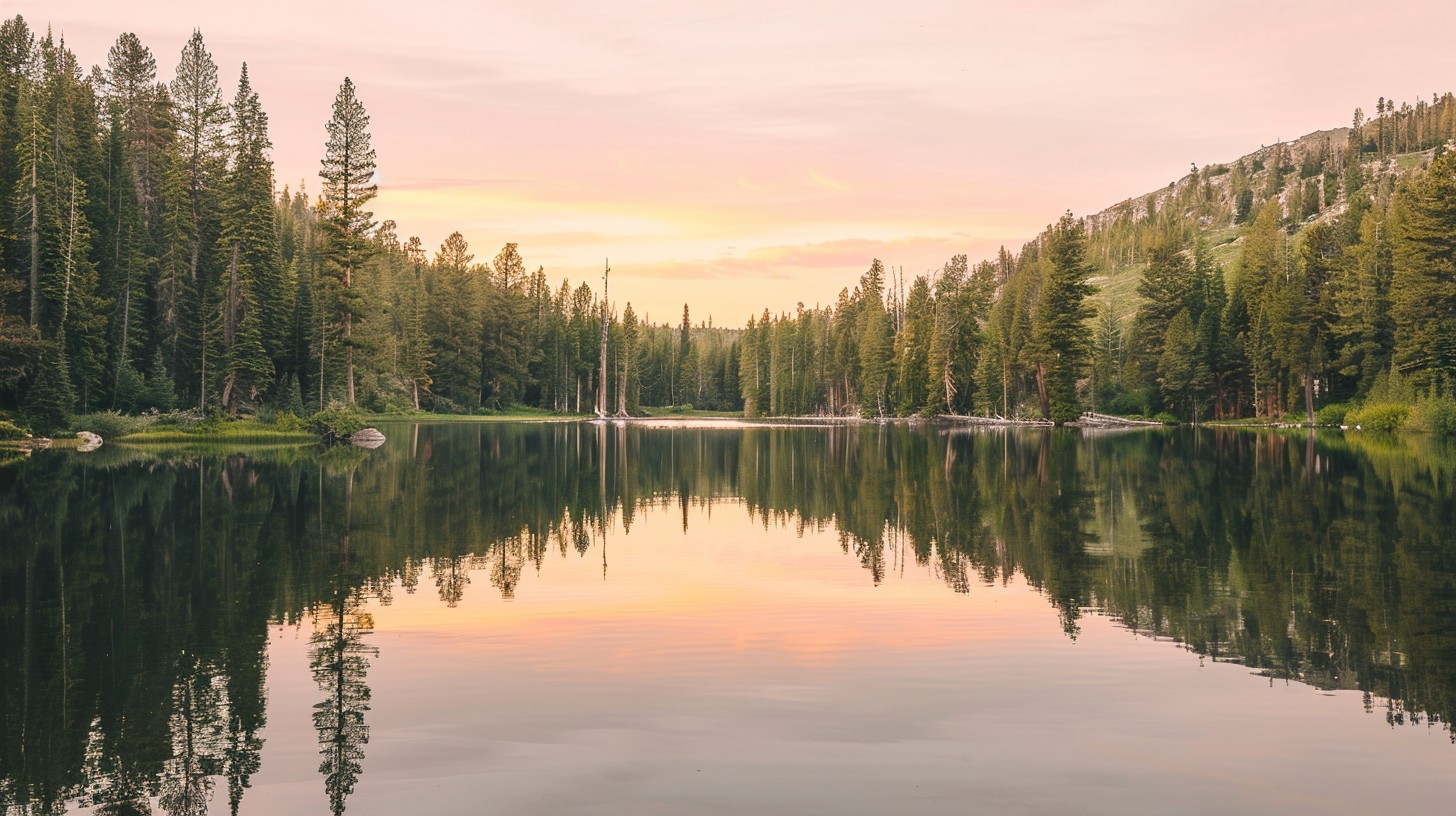 Free Serene Lake Sunset Image - Sunset, Lake, Forest | Download at ...
