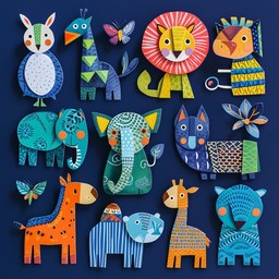 Free Colorful Animal Assembly Image - Craft, Paper, Animals | Download ...