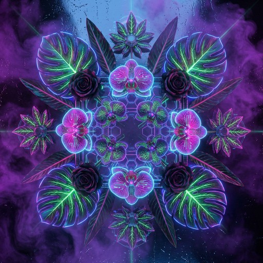 Free Neon Botanical Fusion Image - Neon, Cyberpunk, Flowers | Download ...