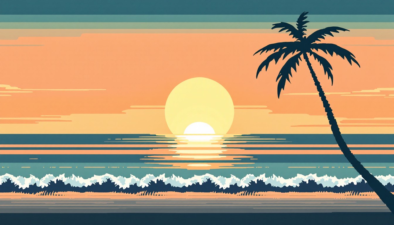 Free Pixel Paradise Sunset Image - Pixelart, Sunset, Beach | Download ...