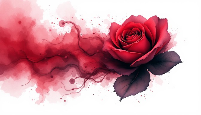 Free Rose Into Mist Image - Watercolor, Rose, Crimson | Download at ...