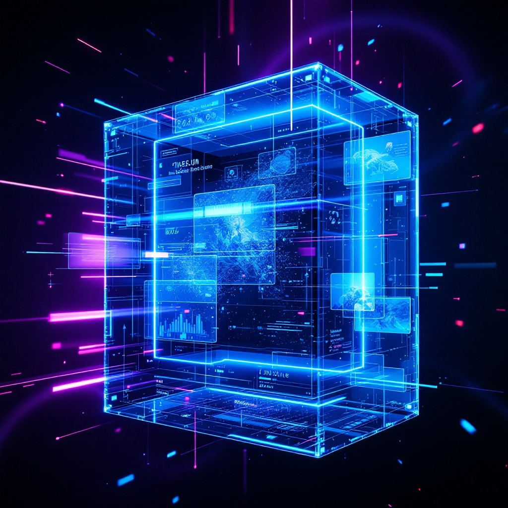 Free Glowing Digital Cube Image - Digital, Holographic, Cube | Download ...