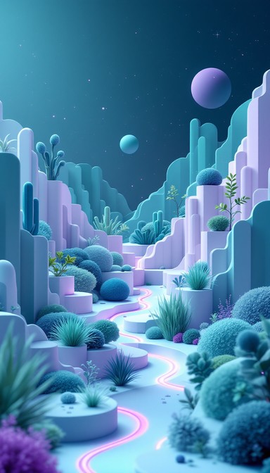 Free Digital Nature Flows Image - Digital, Landscape, Geometric ...