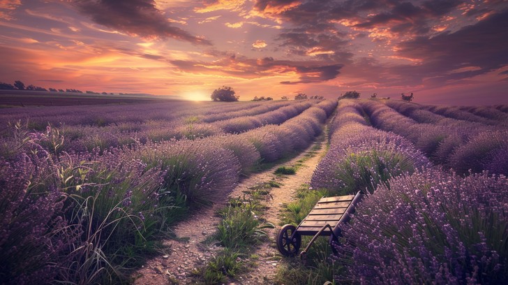 Free Lavender Sunset Serenity Image - Lavender, Sunset, Tree | Download ...