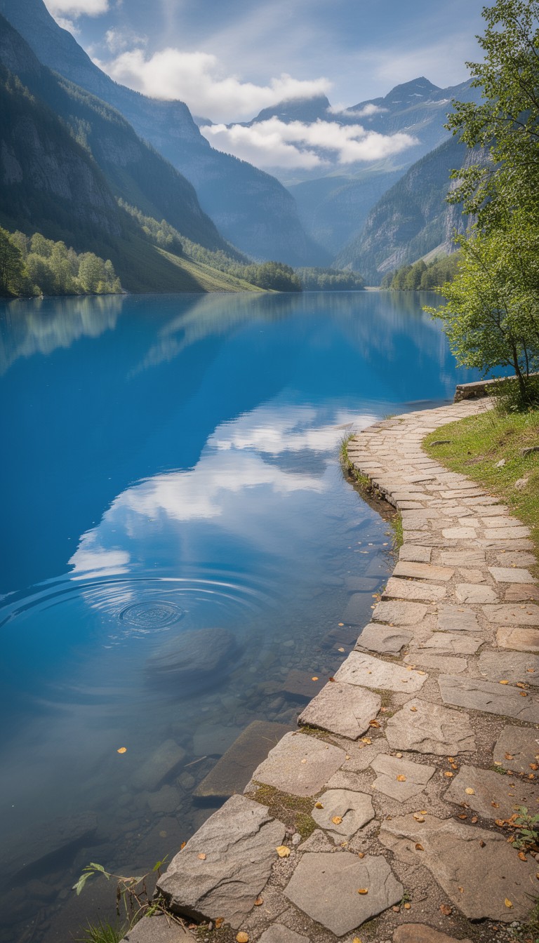 Free Tranquil Mountain Lake Image - Lake, Mountain, Pathway | Download ...