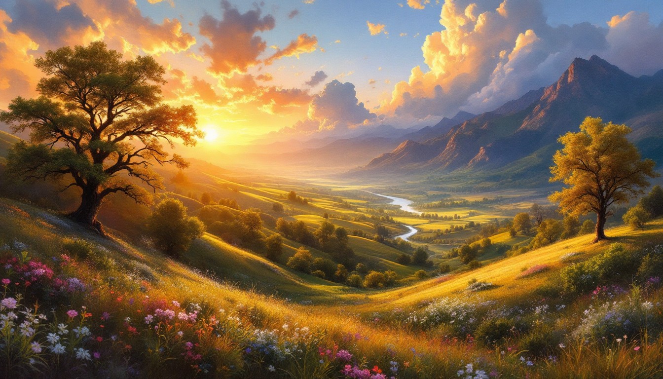 Free Golden Valley Sunset Image - Landscape, Valley, Sunset | Download ...