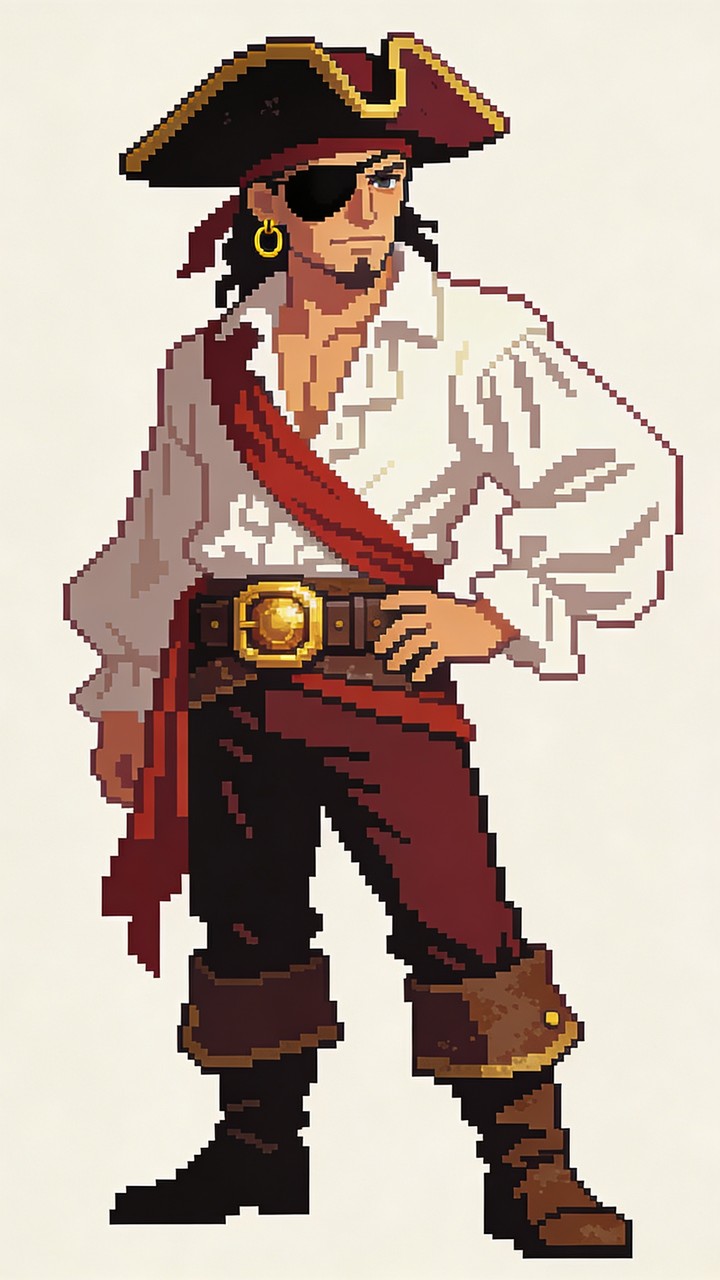 Free Pixel Pirate Portrait Image - Pirate, Pixel, Art | Download at ...