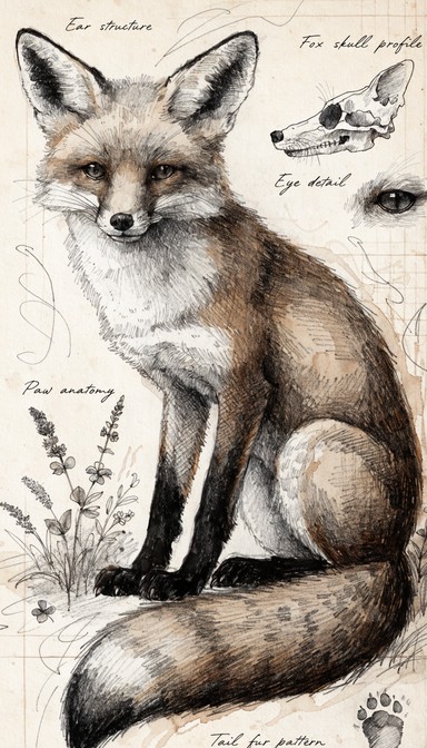 Graphitew Fox Free Vintage Fox Sketch Image - Fox, Wildlife, Sketch | Download at ...