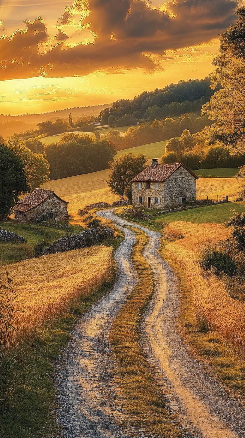 Free Sunset rural path Image - Sunset, Countryside, Road | Download at ...