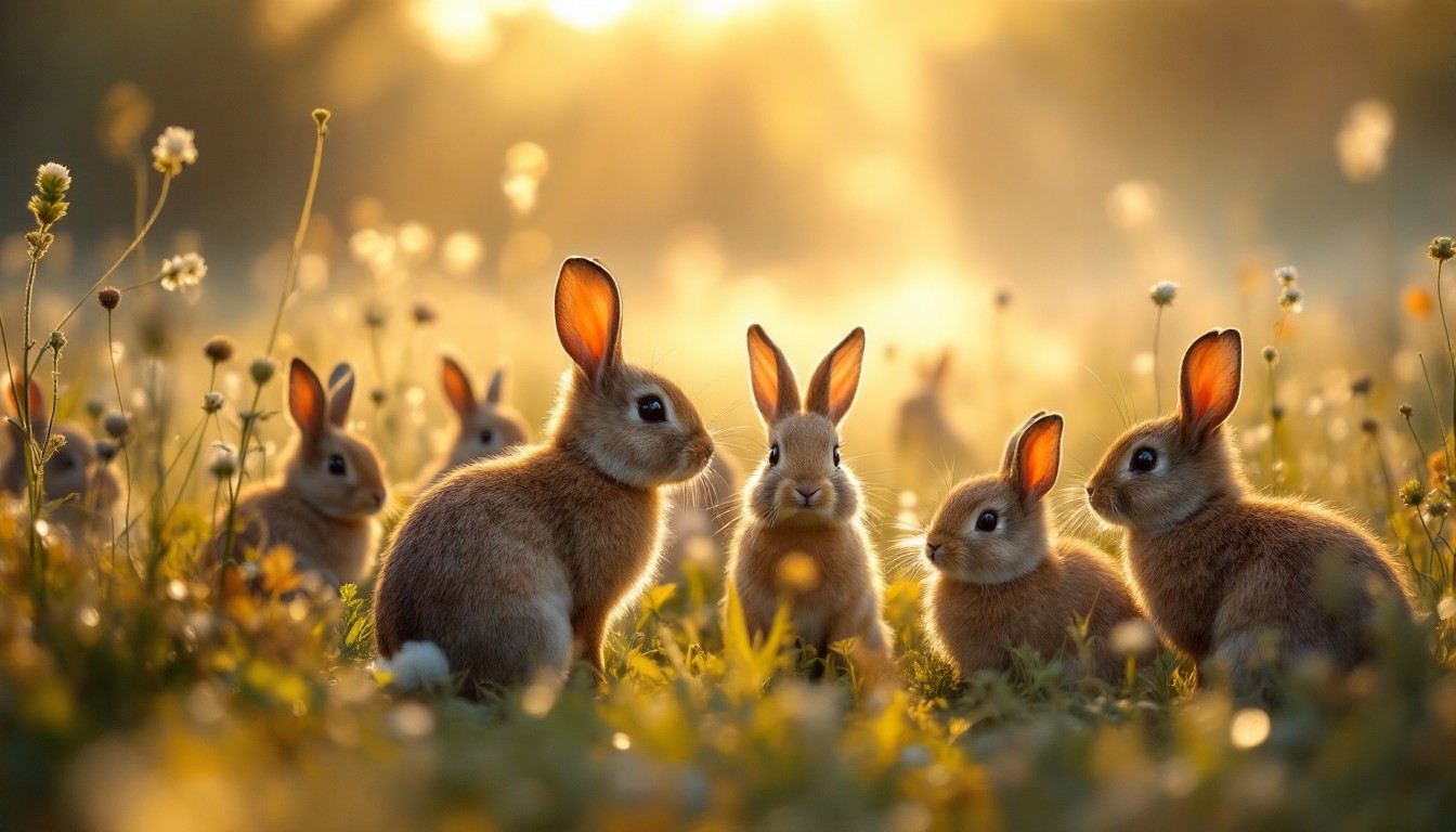 Free Dawn Rabbit Gathering Image - Rabbits, Wildlife, Sunrise ...