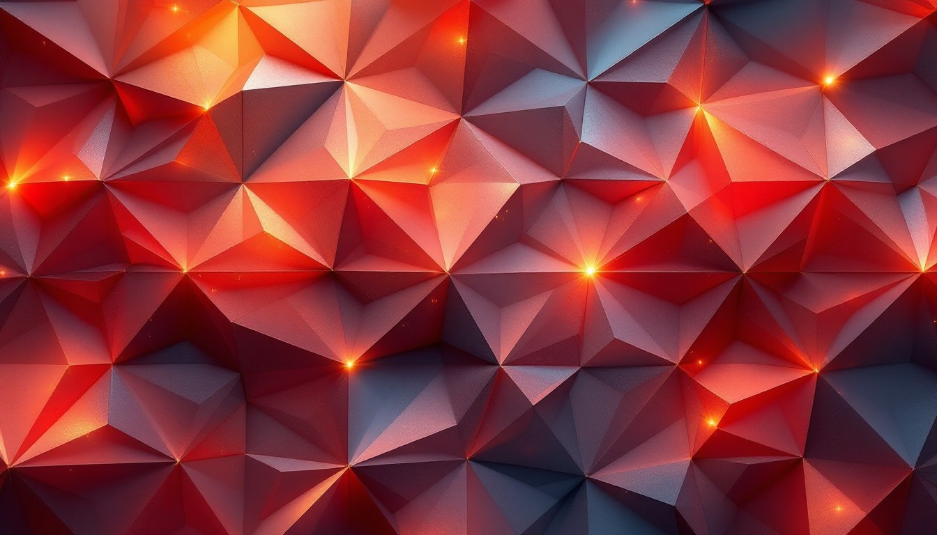 Red Background Crystal Pattern Free Glowing Crystal Pattern Image - Geometric, Abstract, Red ...