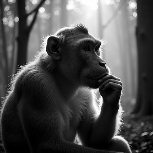 Contemplative Monkey Free Contemplative primate silhouette Image - Primate, Contemplative ...