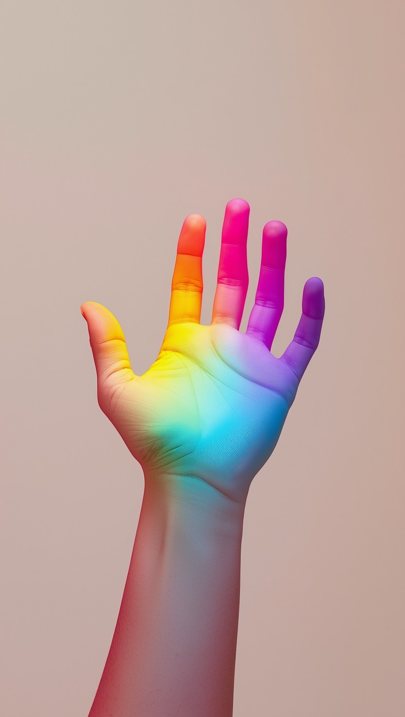 Free Rainbow Gradient Palm Photo - Hand, Palm, Rainbow | Download at ...