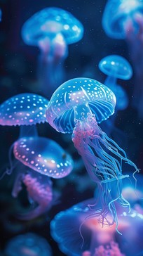 Free Luminous Jellyfish Dance Image - Jellyfish, Underwater, Glowing ...