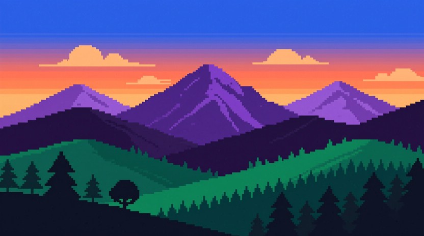 Free Pixelated Mountain Sunset Image | Download at StockCake
