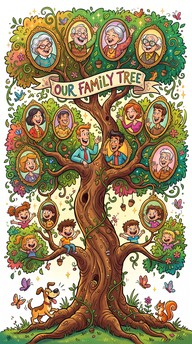 Download Cartoon Family Tree Image - Illustration, Cartoon, Family ...