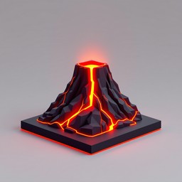 Volcano Geometric Free Geometric Volcano Glows Image - Volcano, Geometric, Minimal ...