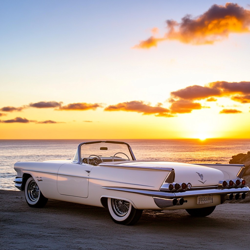 Free Vintage car sunset Image - Vintage, Convertible, Sunset | Download ...
