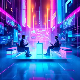 Interview Set Neons Download Digital Interview Scene Image - Cyberpunk, Neon, Futuristic ...