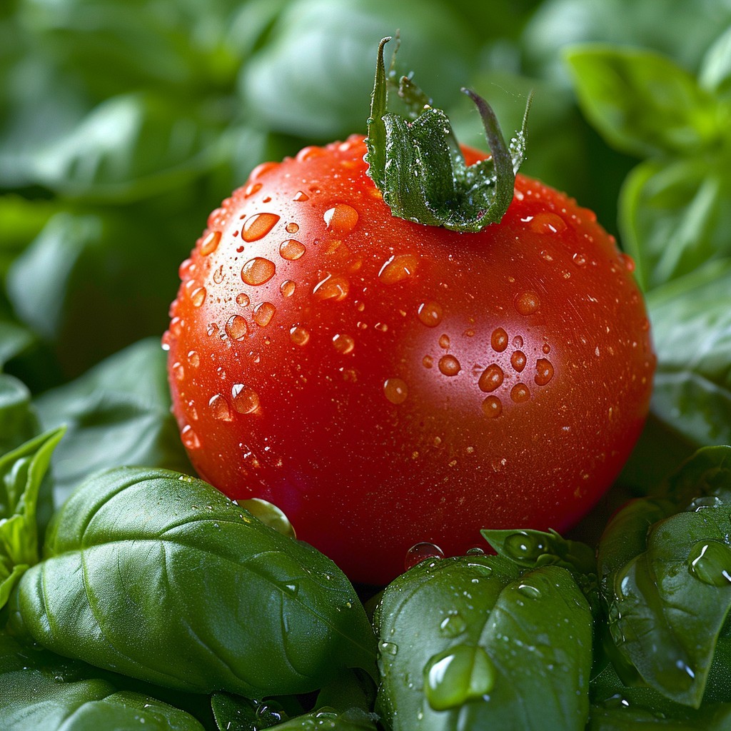 Free Fresh Tomato Closeup Image - Tomato, Fresh, Basil | Download at ...
