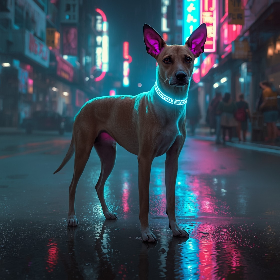 Neon Ride Dog Free Neon Dog Night Image - Dog, Cyberpunk, Neon | Download at StockCake