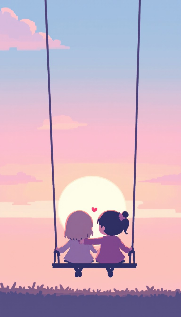 Free Sunset Swing Romance Image - Pixel, Sunset, Swing | Download