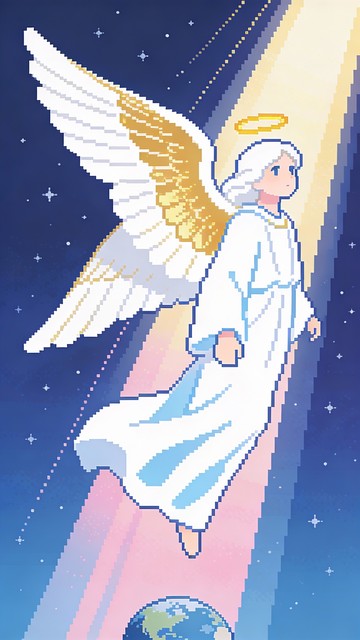 Free Divine Angel Ascending Image - Angel, Pixel, Art | Download at ...