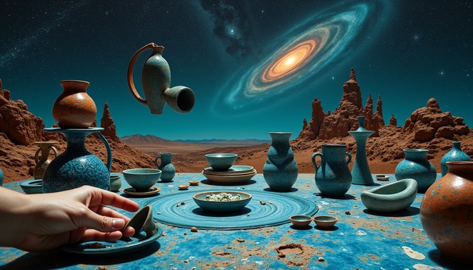 Space Pottery Example Free Cosmic Pottery Workshop Image - Pottery, Cosmic, Surreal ...