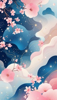 Download Sakura Meets Ocean Image - Sakura, Anime, Geometric