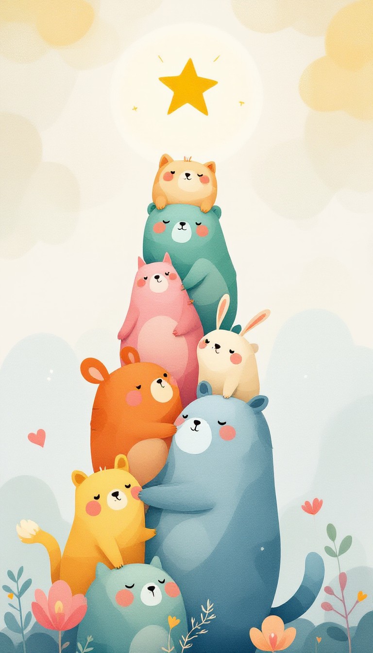 Free Animals Reaching Stars Image - Cute, Animals, Teamwork | Download ...