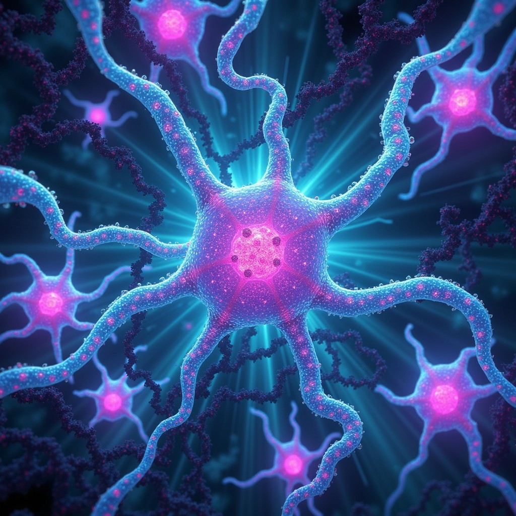 Free Glowing Biological Network Image - Cellular, Bioluminescent ...