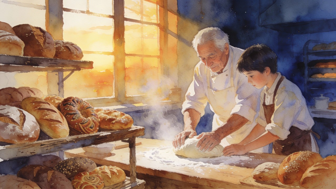 Making Bread Background Free Generations Making Bread Image - Watercolor, Illustration, Bakery ...