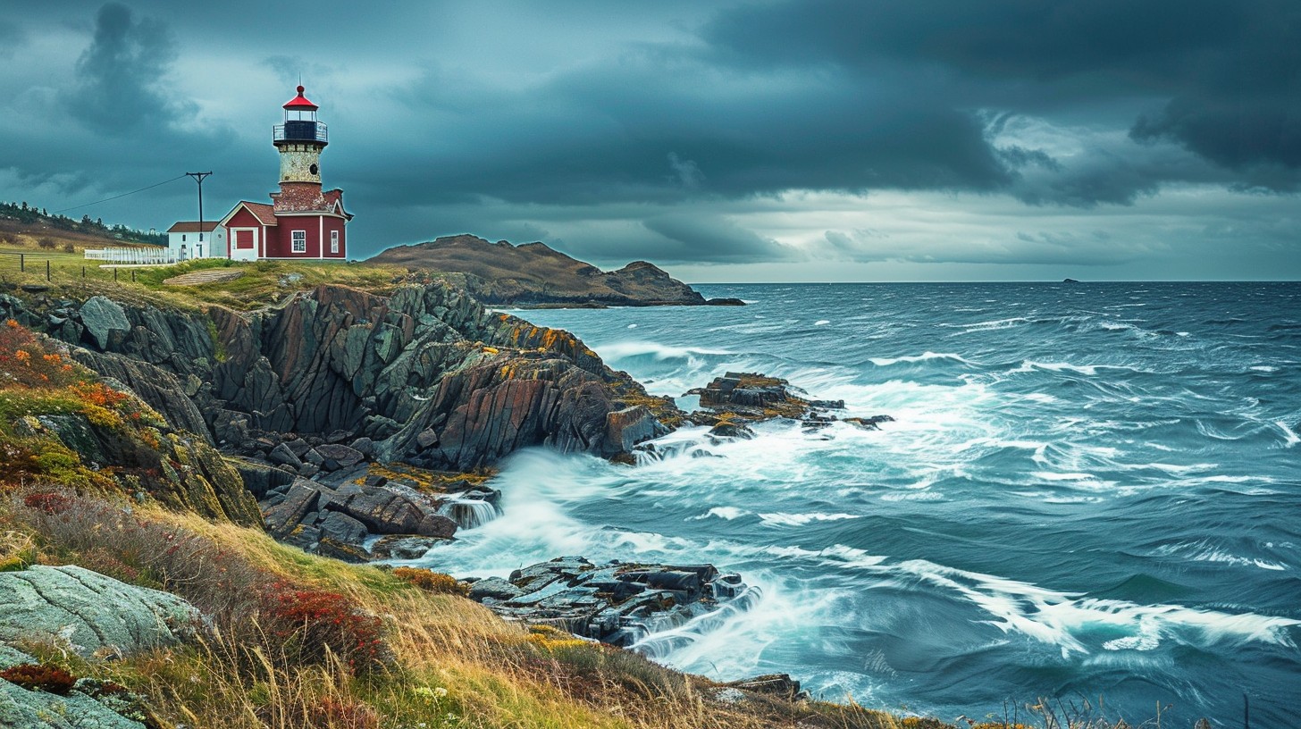 Free Stormy Lighthouse Scene Image - Lighthouse, Ocean, Storm ...