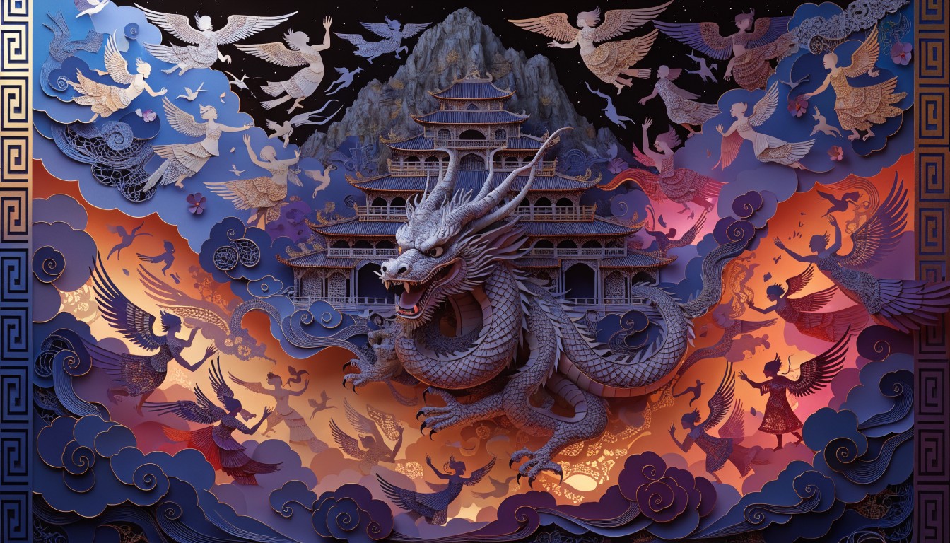 Sacrd Paper Free Sacred Paper Dragon Image - Dragon, Temple, Kirigami | Download at ...