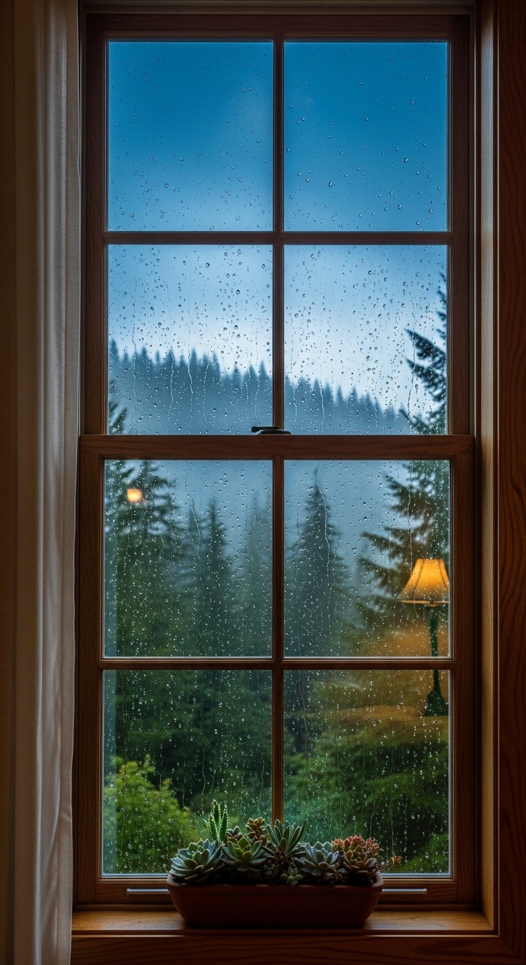 Free Rainy Window View Image - Window, Rain, Forest | Download at StockCake