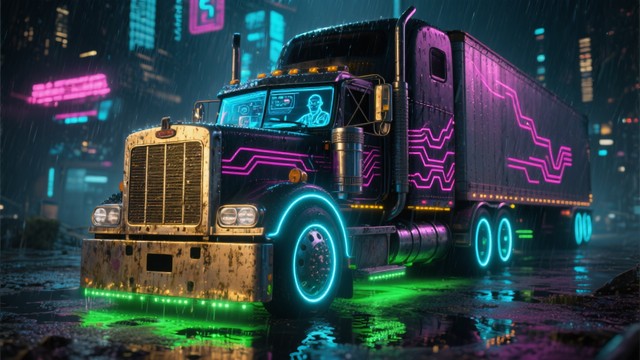 Free Neon Truck Night Image - Cyberpunk, Truck, Neon | Download at ...