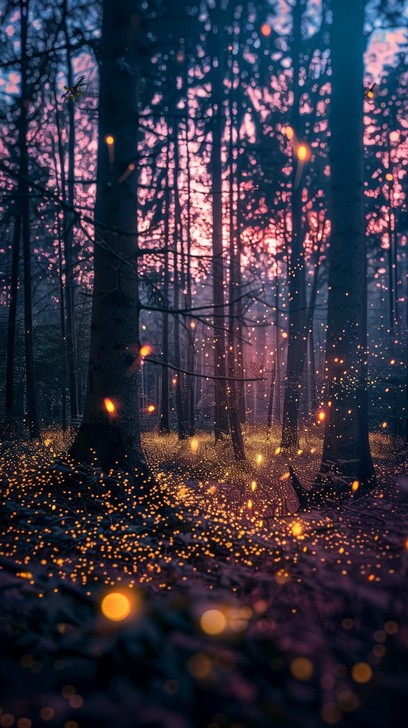 Free Enchanted Forest Twilight Image - Forest, Twilight, Fireflies ...