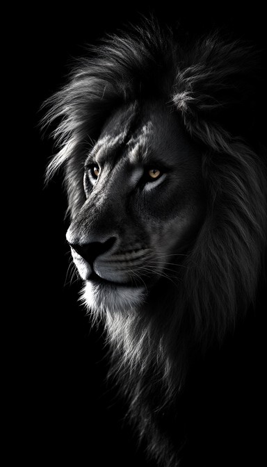Free Majestic Lion Portrait Image - Lion, Wildlife, Monochrome ...