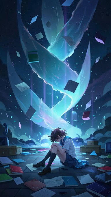 Free Drowning In Thoughts Image - Anime, Surreal, Student | Download at ...
