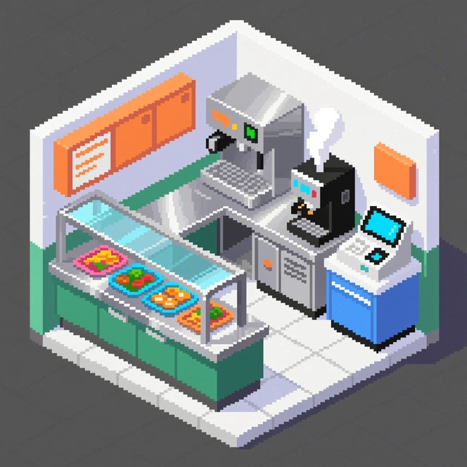 Free Pixel Cafeteria Station Image - Cafeteria, Pixel, Isometric ...
