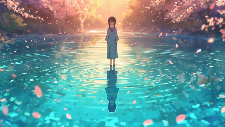 Free Anime Water Reflection Image - Anime, Reflection, Illustration ...