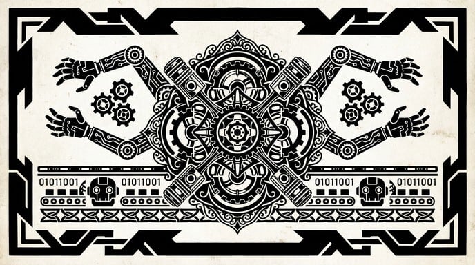 Free Mechanical Tribal Geometry Image - Blackwork, Tattoo, Mechanical ...