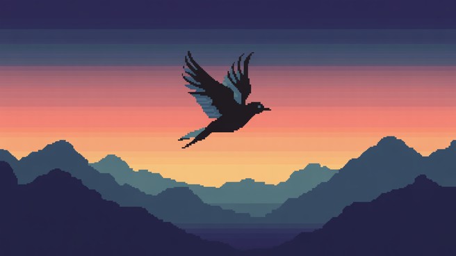 Free Pixel Dawn Flight Image - Bird, Silhouette, Mountains | Download ...