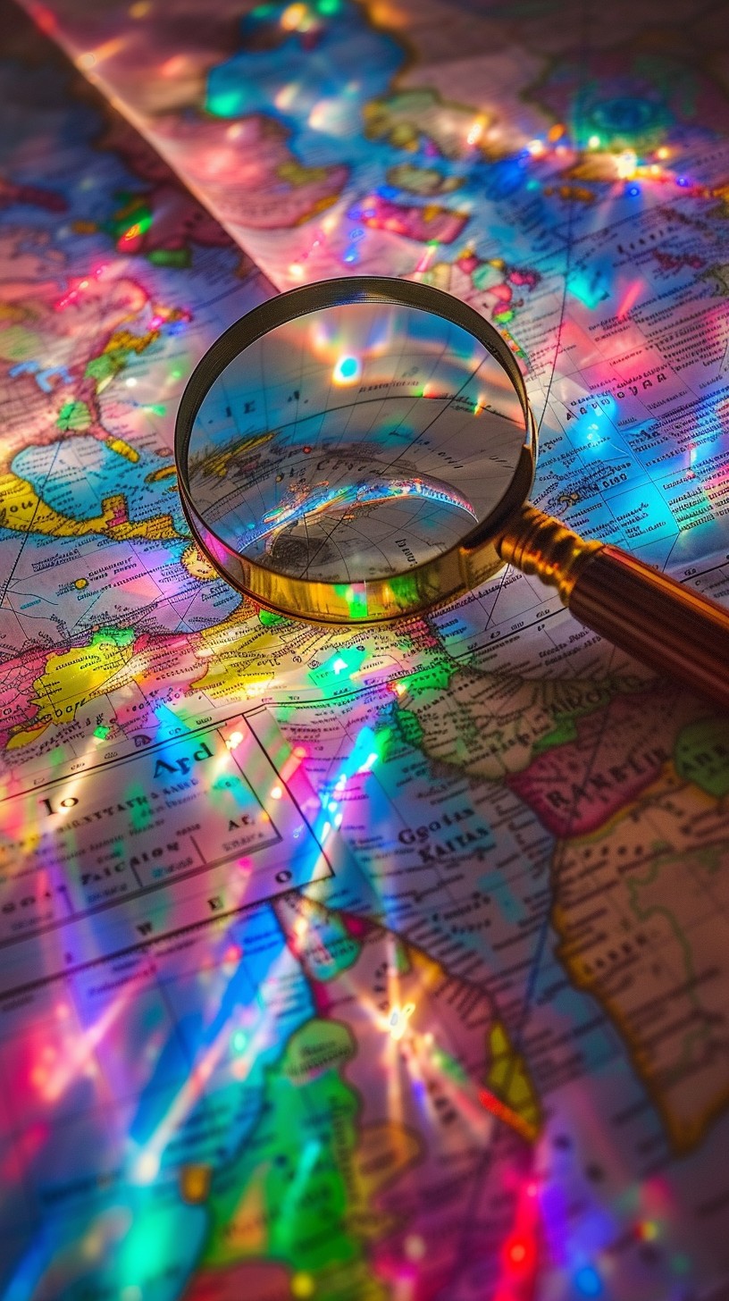 Free Exploring Colorful Map Image - Map, Magnifying Glass, Exploration ...