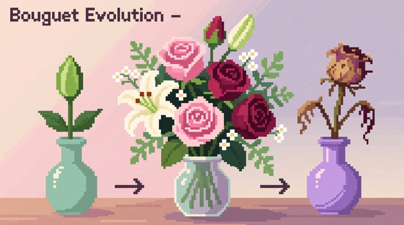 Free Pixel Bouquet Evolution Image | Download at StockCake