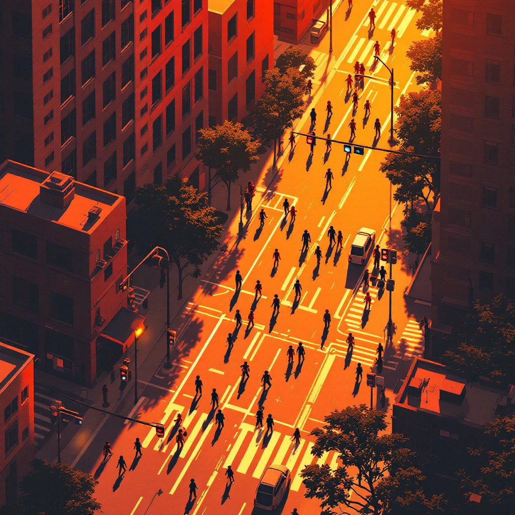 City Flow Free Sunset City Flow Image - Urban, Sunset, Aerial | Download at StockCake