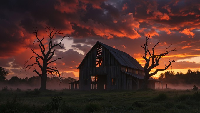 Free Apocalyptic Barn Sunset Image - Barn, Sunset, Apocalyptic ...